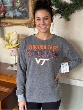 Virginia Tech Heather Gray Logo Relaxed Soft Sweatshirt NWT 60.00